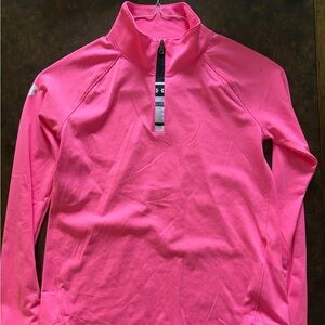 Under Armour Women's Bright Pink Quarter-Zip Sweatshirt